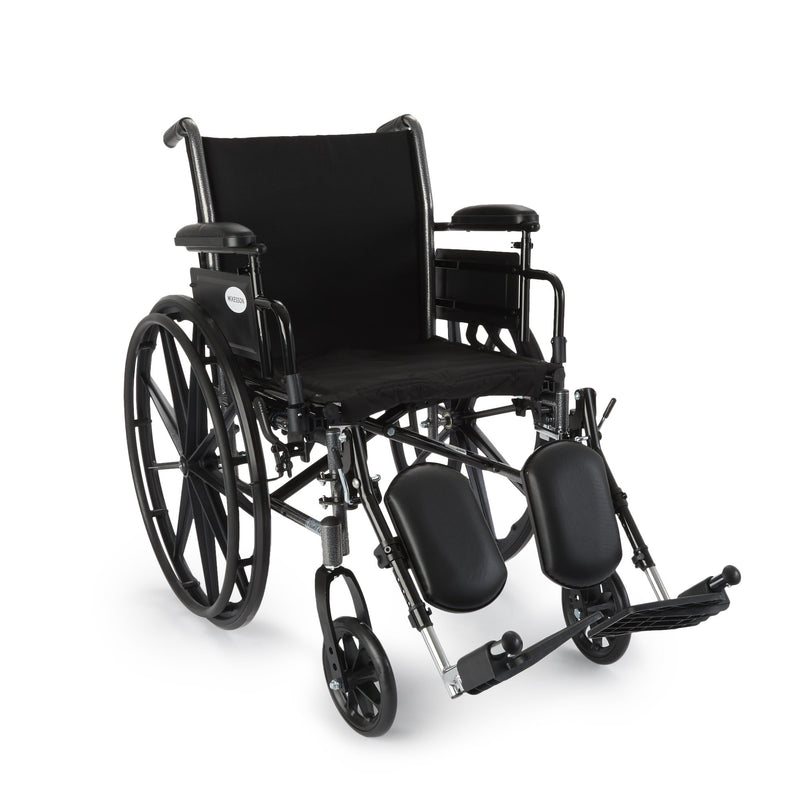 Mckesson Lightweight Dual Axle Wheelchair Desk Length Arms Elevating Footrest, 18 Inch Seat Width -Each Mckesson Lightweight Dual Axle Wheelchair Desk Length Arms Elevating Footrest, 18 Inch Seat Width -Each