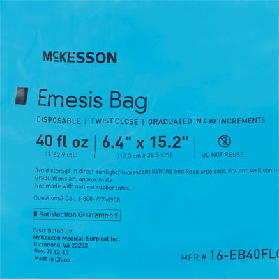 McKesson Emesis Bag -Case of 100 McKesson Emesis Bag -Case of 100