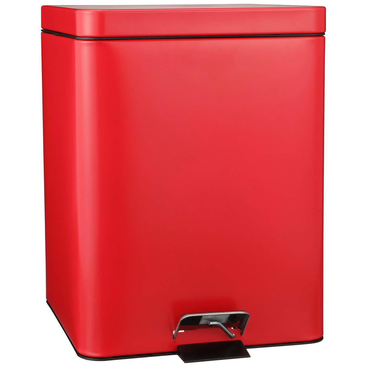 McKesson Trash Can with Plastic Liner, Square, Steel, Step-On, 20 QT, Red -Each McKesson Trash Can with Plastic Liner, Square, Steel, Step-On, 20 QT, Red -Each