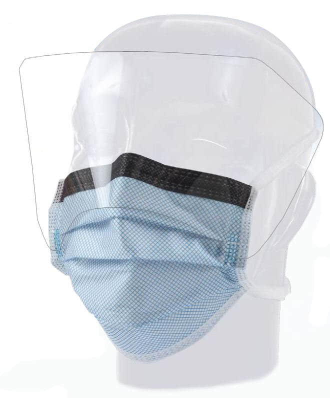 FluidGard 160 Anti-fog Surgical Mask with Eye Shield - 1079087_BX - 1 FluidGard 160 Anti-fog Surgical Mask with Eye Shield - 1079087_BX - 1