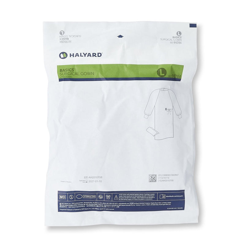 Halyard Basics Non-Reinforced Surgical Gown with Towel - 654134_EA - 9 Halyard Basics Non-Reinforced Surgical Gown with Towel - 654134_EA - 9