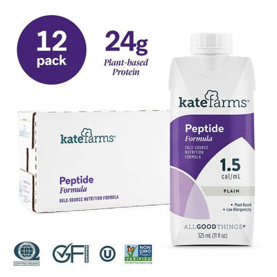Kate Farms Peptide 1.5 Oral Supplement / Tube Feeding Formula, Plain Flavor, 11 oz. Carton - 1053183_EA - 5 Kate Farms Peptide 1.5 Oral Supplement / Tube Feeding Formula, Plain Flavor, 11 oz. Carton - 1053183_EA - 5