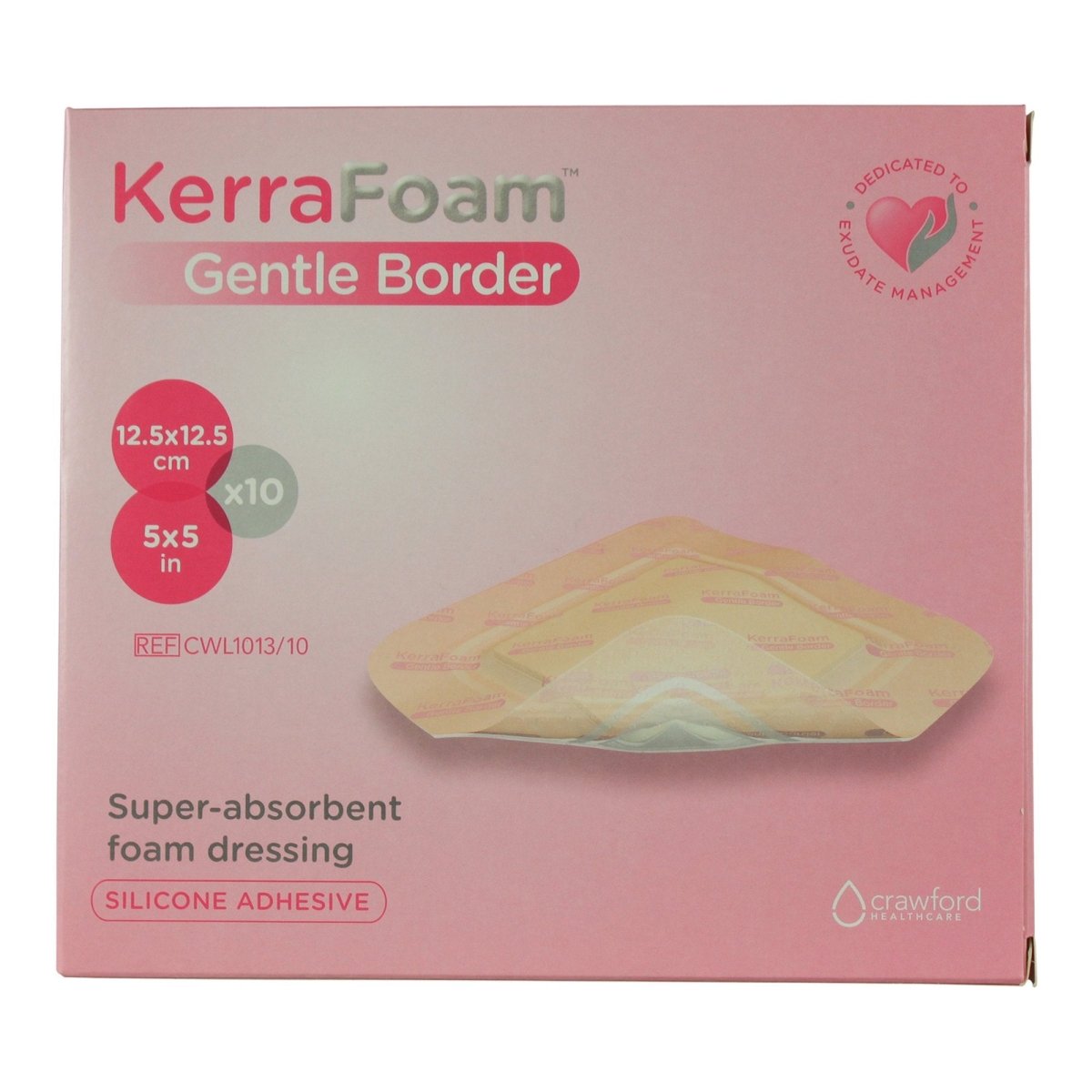 KerraFoam Gentle Border Silicone Foam Dressing, 5 x 5 Inch - 1189361_CS - 1 KerraFoam Gentle Border Silicone Foam Dressing, 5 x 5 Inch - 1189361_CS - 1