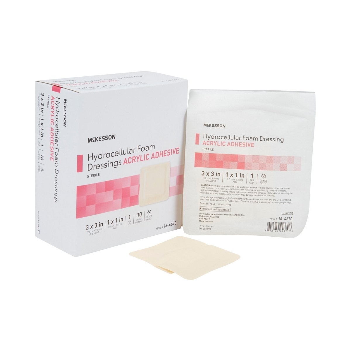 McKesson Adhesive Foam Dressing with Border, 3 x 3 Inch - 1138279_BX - 1 McKesson Adhesive Foam Dressing with Border, 3 x 3 Inch - 1138279_BX - 1