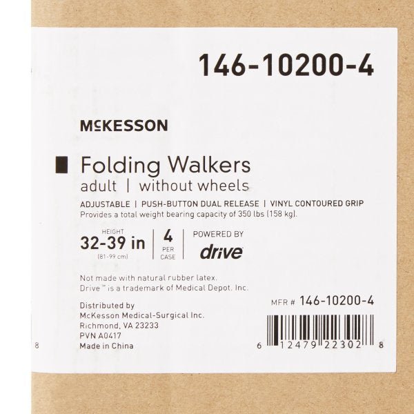 McKesson Adult Aluminum Folding Walker - 1088076_CS - 5 McKesson Adult Aluminum Folding Walker - 1088076_CS - 5