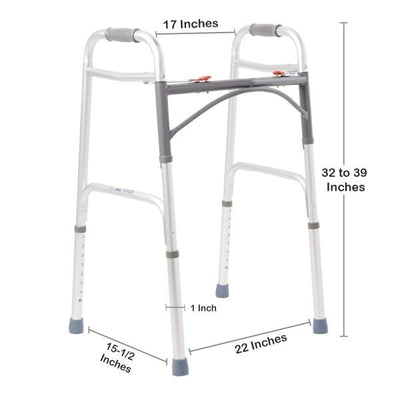 McKesson Aluminum Folding Walker, 32 – 39 Inch Height - 1128907_EA - 4 McKesson Aluminum Folding Walker, 32 – 39 Inch Height - 1128907_EA - 4