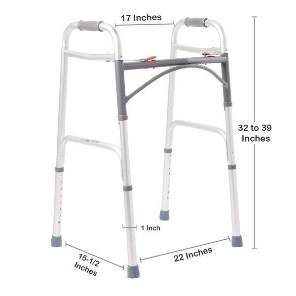 McKesson Aluminum Folding Walker, 32 – 39 Inch Height - 1128907_EA - 4 McKesson Aluminum Folding Walker, 32 – 39 Inch Height - 1128907_EA - 4