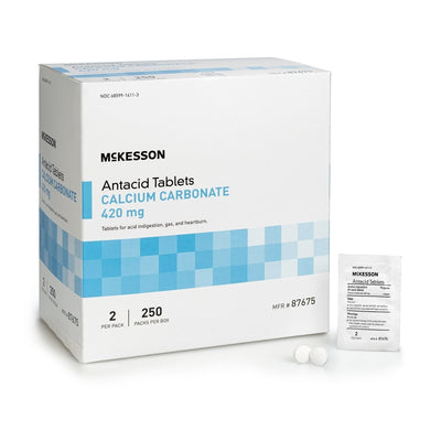 Mckesson Calcium Carbonate Antacid - 1111738_BX - 1 Mckesson Calcium Carbonate Antacid - 1111738_BX - 1