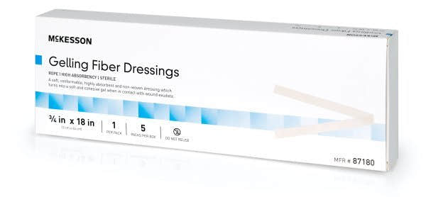 McKesson Carboxymethyl Cellulose (CMC) Absorbent Gelling Fiber Dressing - 1138626_EA - 1 McKesson Carboxymethyl Cellulose (CMC) Absorbent Gelling Fiber Dressing - 1138626_BX - 2