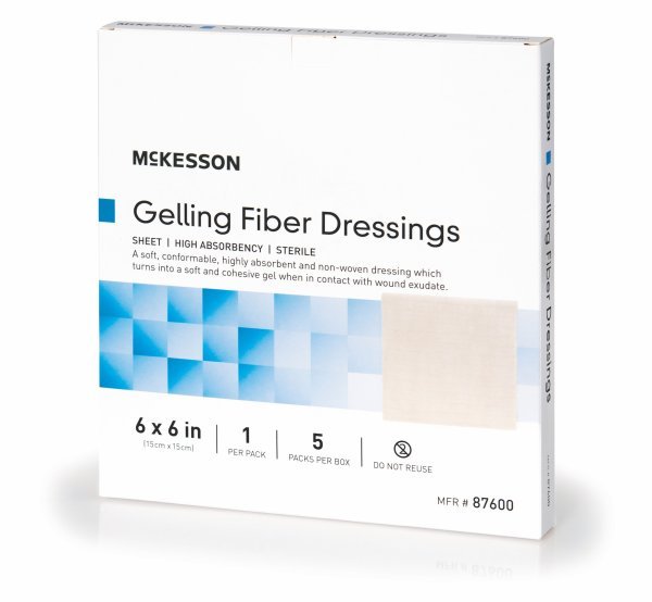 McKesson Carboxymethyl Cellulose (CMC) Absorbent Gelling Fiber Dressing - 1138628_EA - 5 McKesson Carboxymethyl Cellulose (CMC) Absorbent Gelling Fiber Dressing - 1138628_EA - 5