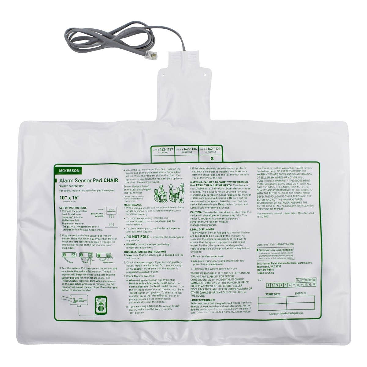 McKesson Chair Alarm Sensor Pad, 10 x 15 Inch -Case of 50 McKesson Chair Alarm Sensor Pad - 1020962_CS - 2
