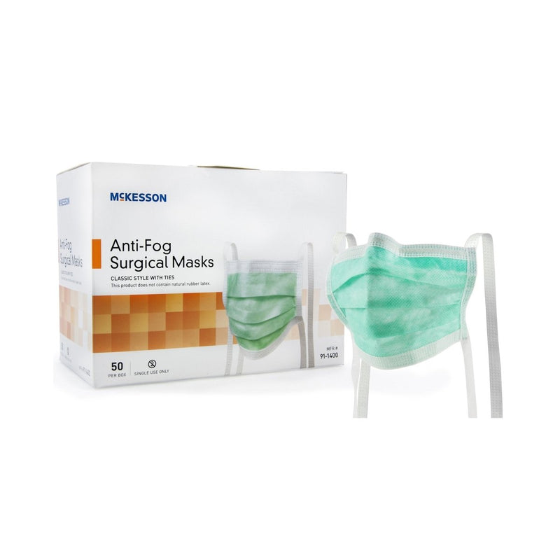 McKesson Classic Style Anti-Fog Surgical Mask, Green - 206486_BX - 1 McKesson Classic Style Anti-Fog Surgical Mask, Green - 206486_BX - 1