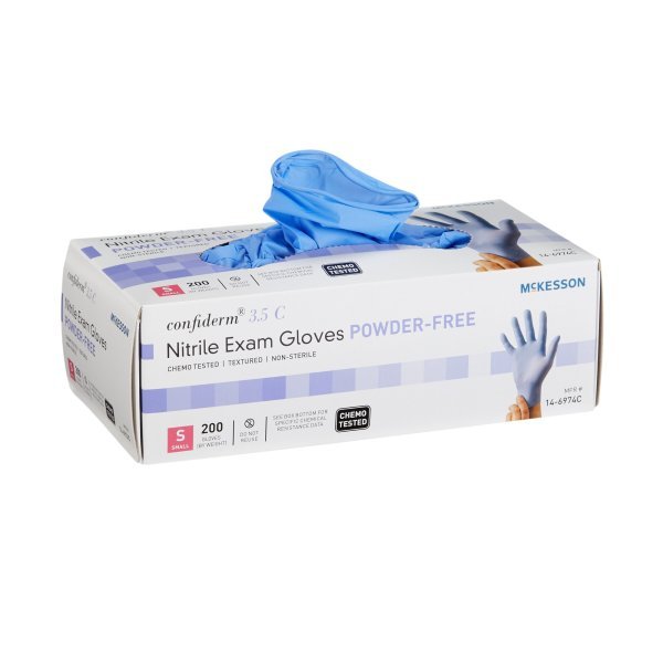 McKesson Confiderm 3.5C Nitrile Exam Glove, Blue - 765873_BX - 9 McKesson Confiderm 3.5C Nitrile Exam Glove, Blue - 765873_BX - 9