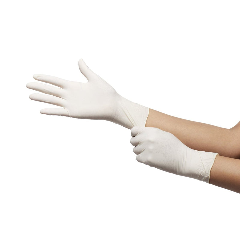 McKesson Confiderm NonSterile Latex Standard Cuff Length Textured Fingertips Ivory Exam Gloves - 921592_BX - 2 McKesson Confiderm NonSterile Latex Standard Cuff Length Textured Fingertips Ivory Exam Gloves - 921592_BX - 2
