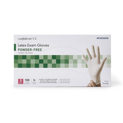 McKesson Confiderm NonSterile Latex Standard Cuff Length Textured Fingertips Ivory Exam Gloves - 921592_BX - 1 McKesson Confiderm NonSterile Latex Standard Cuff Length Textured Fingertips Ivory Exam Gloves - 921592_BX - 1