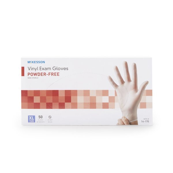 McKesson Confiderm Vinyl Exam Gloves - 871025_BX - 6 McKesson Confiderm Vinyl Exam Gloves - 871025_BX - 6