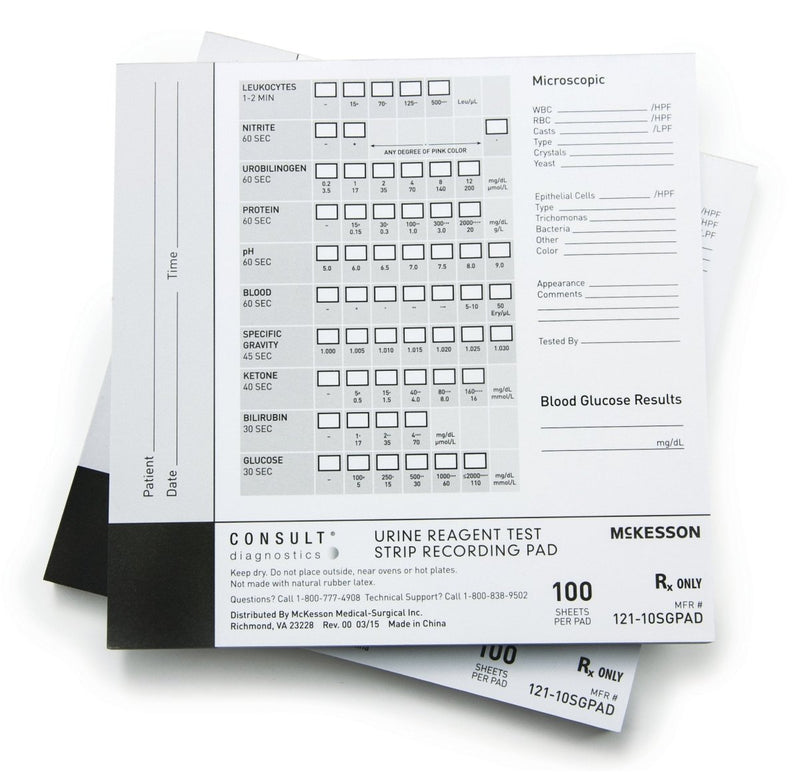 McKesson Consult Urine Reagent Test Strip Recording Pad - 976928_CS - 4 McKesson Consult Urine Reagent Test Strip Recording Pad - 976928_CS - 4