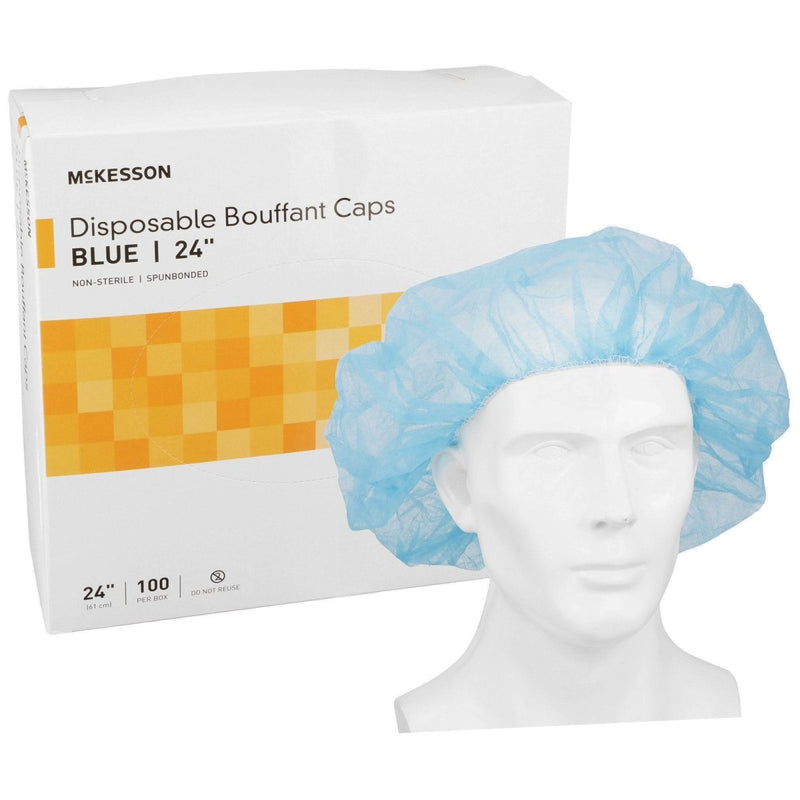 Mckesson Disposable Bouffant Surgical Caps - 237329_BX - 2 Mckesson Disposable Bouffant Surgical Caps - 237329_BX - 2