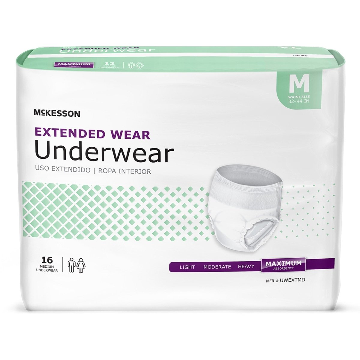 McKesson Extended Wear Maximum Absorbent Underwear -Unisex - 1123838_BG - 1 McKesson Extended Wear Maximum Absorbent Underwear -Unisex - 1123838_BG - 1