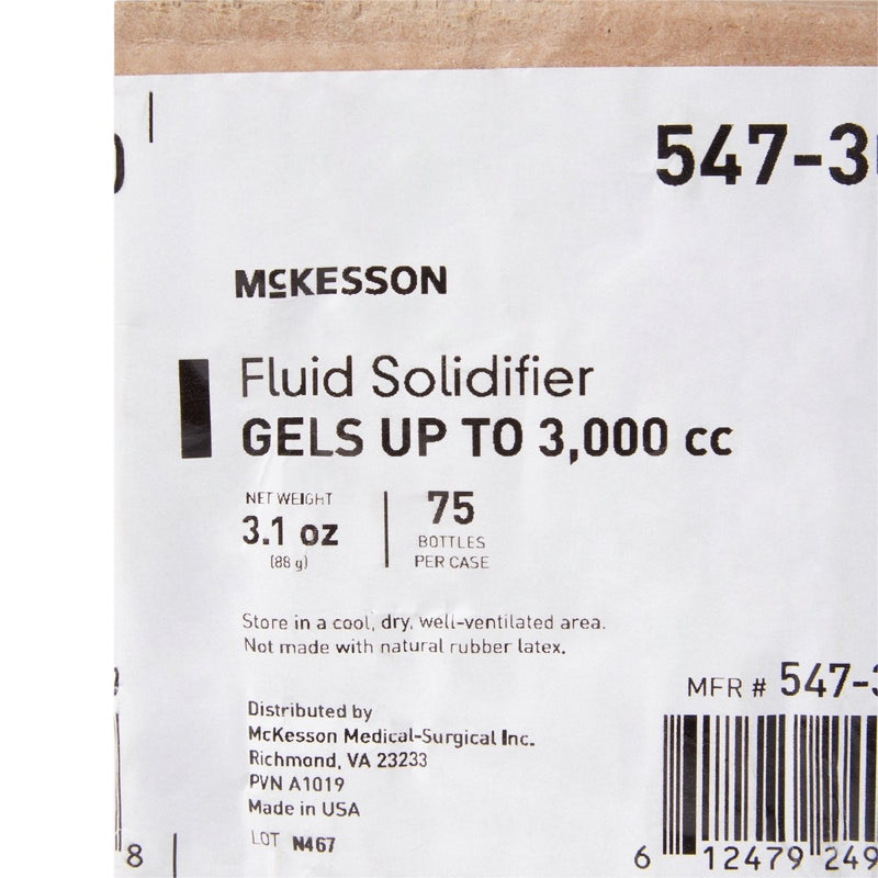McKesson Fluid Solidifier - Fast, Effective, Gels up to 3,000 cc - Screw Cap Bottle, 3.1 oz - 1152098_EA - 13 McKesson Fluid Solidifier - Fast, Effective, Gels up to 3,000 cc - Screw Cap Bottle, 3.1 oz - 1152098_EA - 13