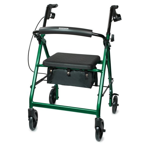 McKesson Folding Aluminum 4-Wheel Rollator - 1065265_EA - 4 McKesson Folding Aluminum 4-Wheel Rollator - 1065265_EA - 4
