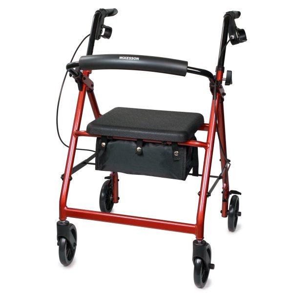 McKesson Folding Aluminum 4-Wheel Rollator - 1065263_EA - 2 McKesson Folding Aluminum 4-Wheel Rollator - 1065263_EA - 2