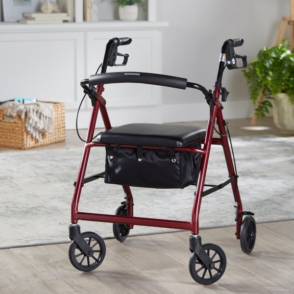 McKesson Folding Aluminum 4-Wheel Rollator - 1065267_EA - 6 McKesson Folding Aluminum 4-Wheel Rollator - 1065267_EA - 6