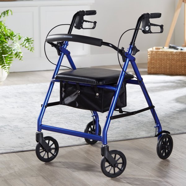 McKesson Folding Aluminum 4-Wheel Rollator - 1065267_EA - 7 McKesson Folding Aluminum 4-Wheel Rollator - 1065267_EA - 7