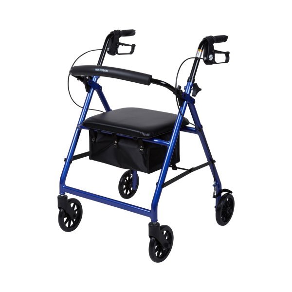 McKesson Folding Aluminum 4-Wheel Rollator - 1065267_EA - 16 McKesson Folding Aluminum 4-Wheel Rollator - 1065267_EA - 16