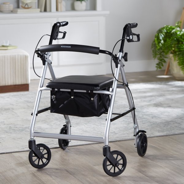 McKesson Folding Aluminum 4-Wheel Rollator - 1065267_EA - 8 McKesson Folding Aluminum 4-Wheel Rollator - 1065267_EA - 8