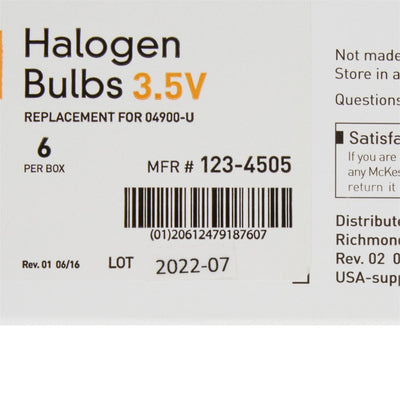 McKesson Halogen Lamp Bulb For Ophthalmoscope - 861065_EA - 15 McKesson Halogen Lamp Bulb For Ophthalmoscope - 861065_EA - 15