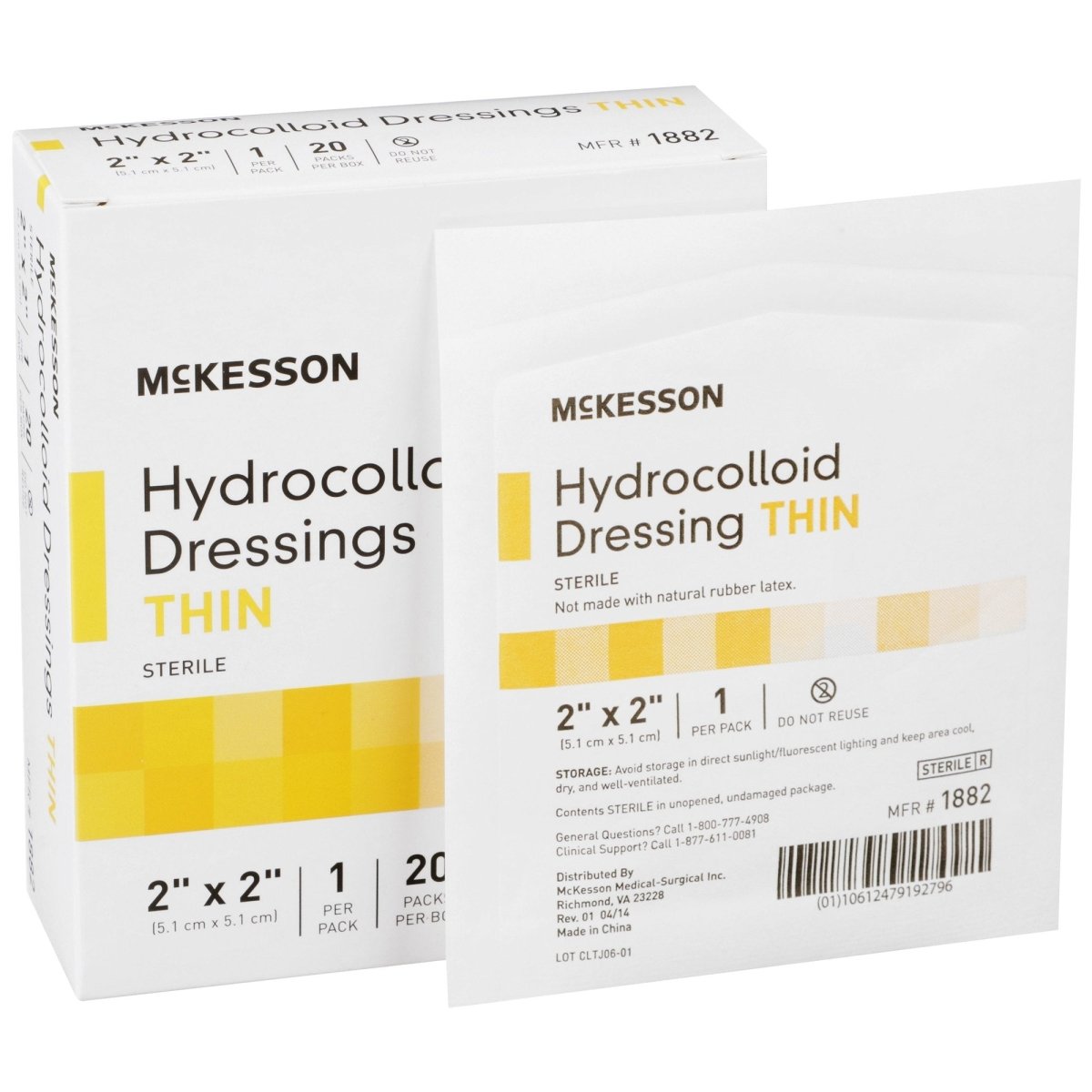 McKesson Hydrocolloid Dressing, 2 x 2 Inch - 882980_BX - 1 McKesson Hydrocolloid Dressing, 2 x 2 Inch - 882980_BX - 1