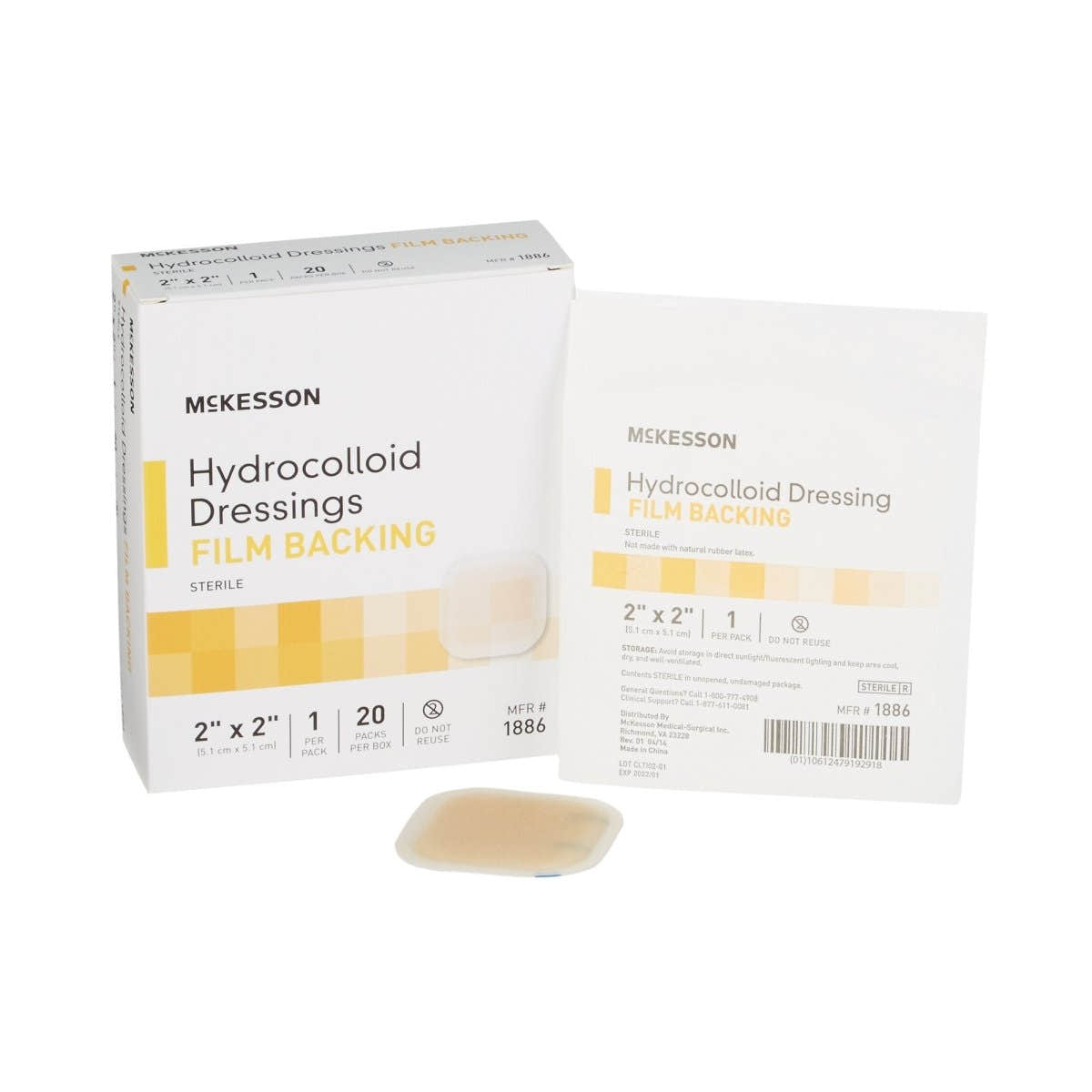 McKesson Hydrocolloid Dressing, 2 x 2 Inch - 882980_BX - 1 Mckesson Hydrocolloid Dressing - 882991_BX - 2