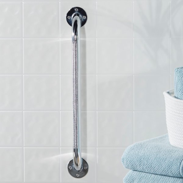McKesson Knurled Steel Wall Grab Bar - 1103375_CS - 2 McKesson Knurled Steel Wall Grab Bar - 1103375_CS - 2