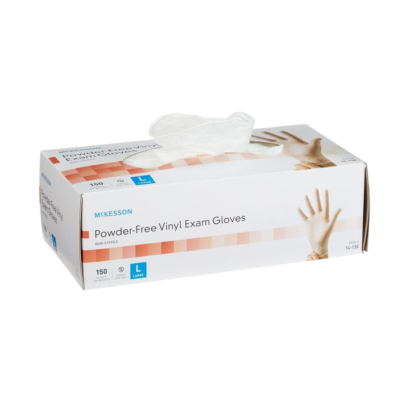 McKesson Non-Sterile, Powder-Free Vinyl Exam Gloves, Standard Cuff Length, Smooth Clear - 832683_BX - 2 McKesson Non-Sterile, Powder-Free Vinyl Exam Gloves, Standard Cuff Length, Smooth Clear - 832683_BX - 2