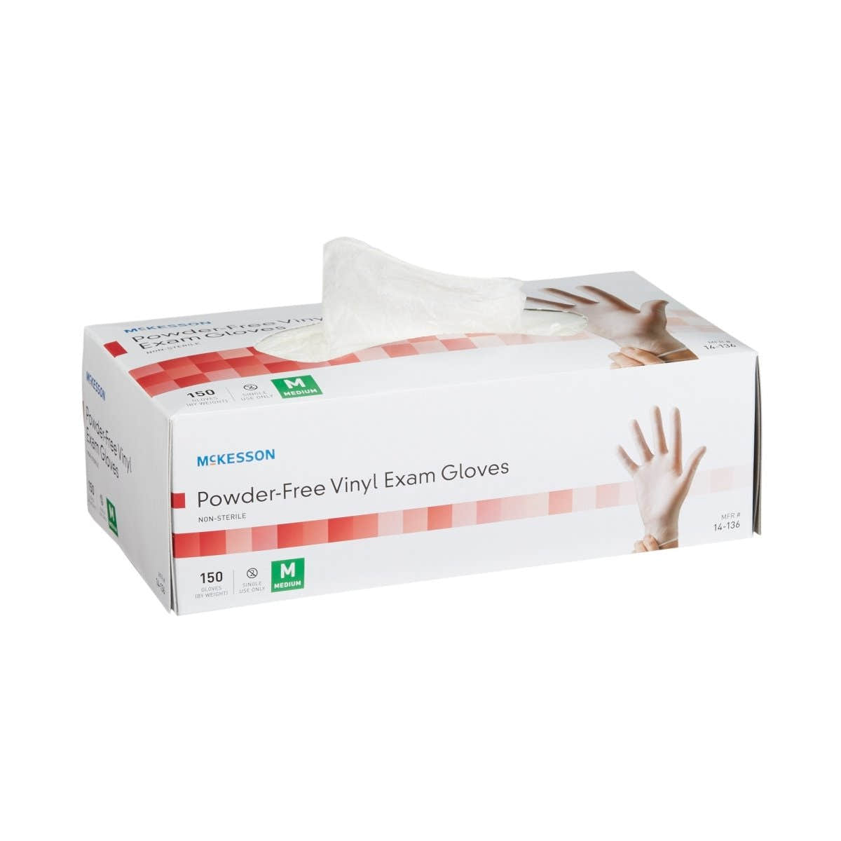 McKesson Non-Sterile, Powder-Free Vinyl Exam Gloves, Standard Cuff Length, Smooth Clear - 832682_BX - 1 McKesson Non-Sterile, Powder-Free Vinyl Exam Gloves, Standard Cuff Length, Smooth Clear - 832682_BX - 1