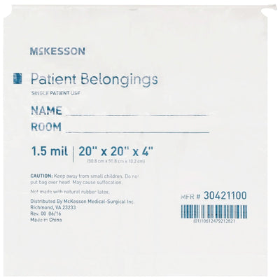 McKesson Patient Belongings Bag - 447753_EA - 28 McKesson Patient Belongings Bag - 447753_EA - 28