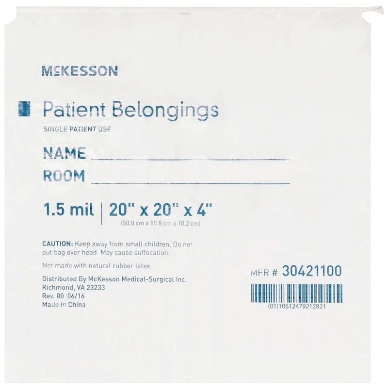 McKesson Patient Belongings Bag - 447753_EA - 28 McKesson Patient Belongings Bag - 447753_EA - 28