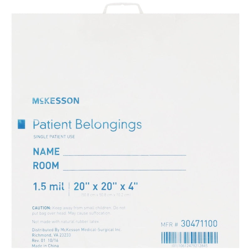 McKesson Patient Belongings Bag With Snap Closure - 447757_EA - 10 McKesson Patient Belongings Bag With Snap Closure - 447757_EA - 10