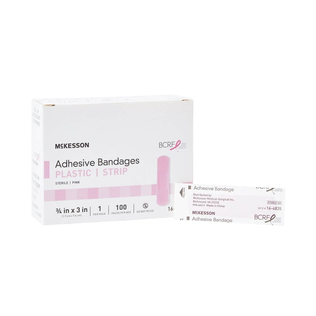 Mckesson Pink Adhesive Strips - 1055594_BX - 1 Mckesson Pink Adhesive Strips - 1055594_BX - 1