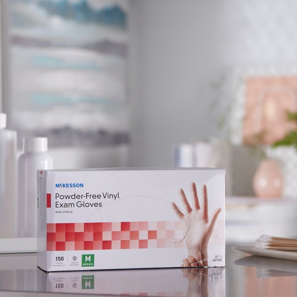 McKesson Powder-Free Vinyl Exam Gloves - 832683_BX - 8 McKesson Powder-Free Vinyl Exam Gloves - 832683_BX - 8