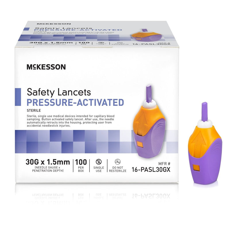 Mckesson Pressure Activated Safety Lancets - 1217983_BX - 3 Mckesson Pressure Activated Safety Lancets - 1217983_BX - 3