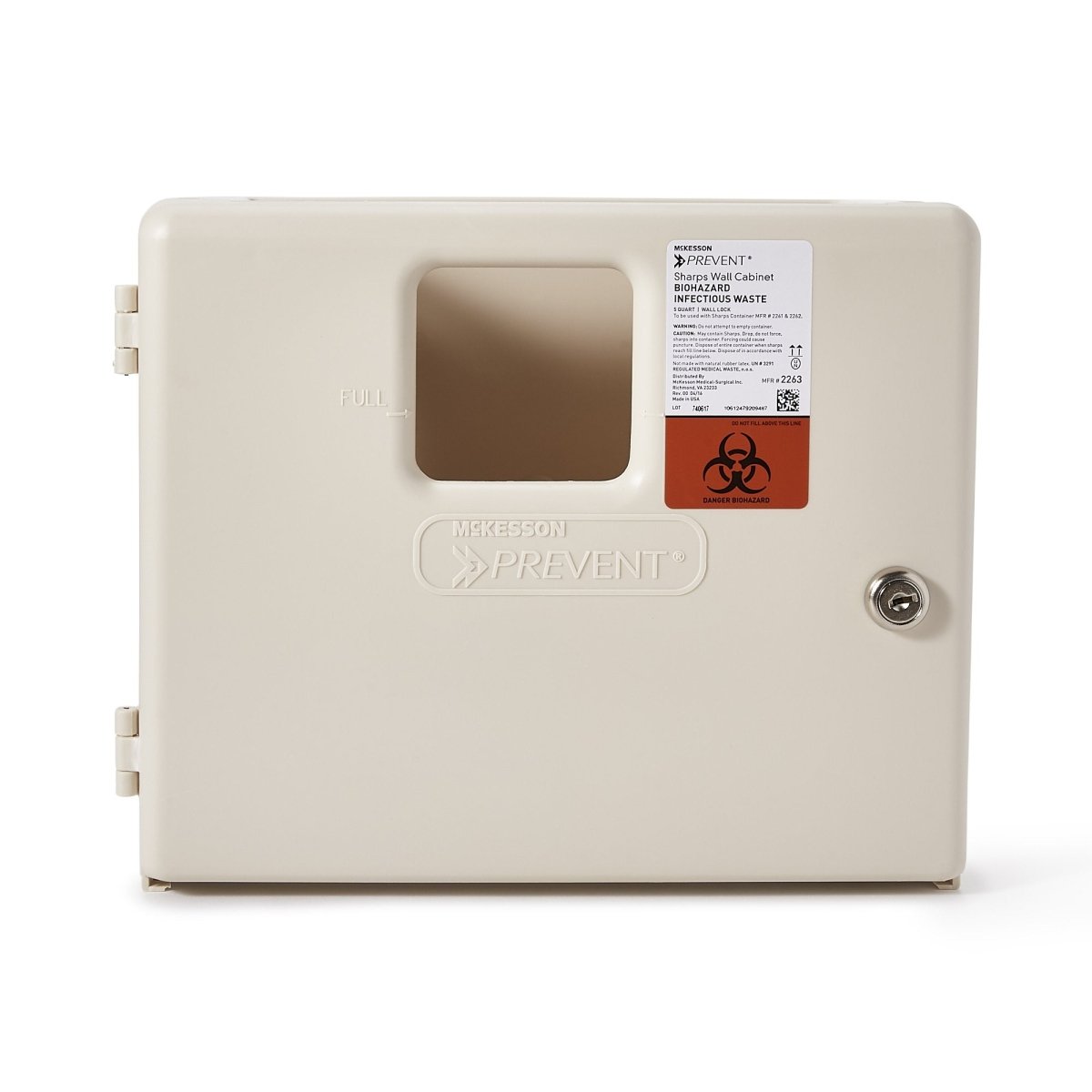 Mckesson Prevent Sharps Collector Wall Cabinet - 855128_CS - 1 Mckesson Prevent Sharps Collector Wall Cabinet - 855128_CS - 1