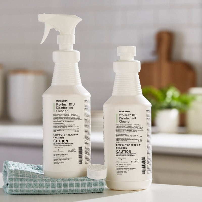 McKesson Pro-Tech Surface Disinfectant Cleaner Alcohol-Based Liquid, Non-Sterile, Citrus Scent - 484484_EA - 32 McKesson Pro-Tech Surface Disinfectant Cleaner Alcohol-Based Liquid, Non-Sterile, Citrus Scent - 484484_EA - 32