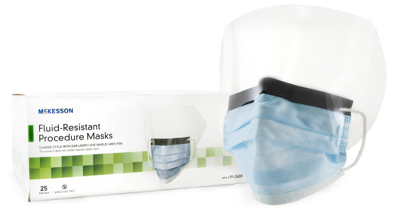 McKesson Procedure Mask with Eye Shield - 226057_BX - 1 McKesson Procedure Mask with Eye Shield - 226057_BX - 1