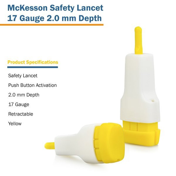 McKesson Push Button Safety Lancets - 1217991_BX - 7 McKesson Push Button Safety Lancets - 1217991_BX - 7