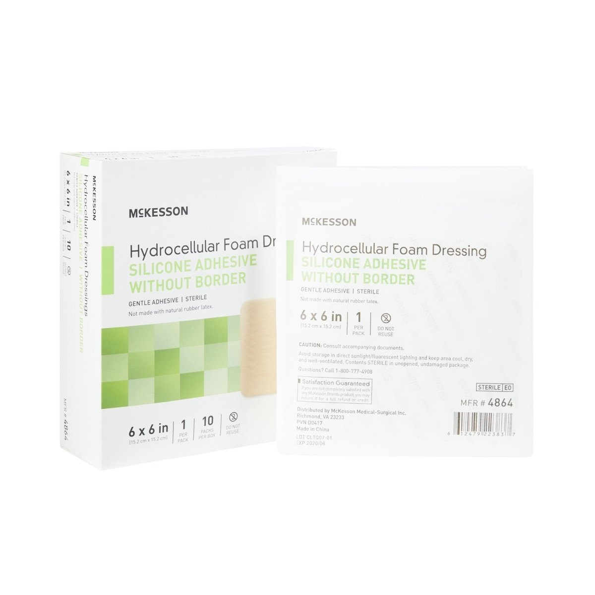 McKesson Silicone Gel Adhesive without Border Silicone Foam Dressing, 6 x 6 Inch - 1083087_BX - 1 McKesson Silicone Gel Adhesive without Border Silicone Foam Dressing, 6 x 6 Inch - 1083087_BX - 1