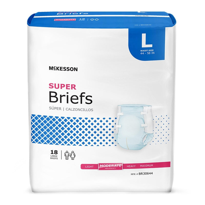 McKesson Super Moderate Absorbency Incontinence Briefs -Unisex - 1123842_BG - 2 McKesson Super Moderate Absorbency Incontinence Briefs -Unisex - 1123842_BG - 2