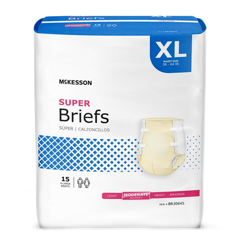 McKesson Super Moderate Absorbency Incontinence Briefs -Unisex - 1123843_BG - 3 McKesson Super Moderate Absorbency Incontinence Briefs -Unisex - 1123843_BG - 3
