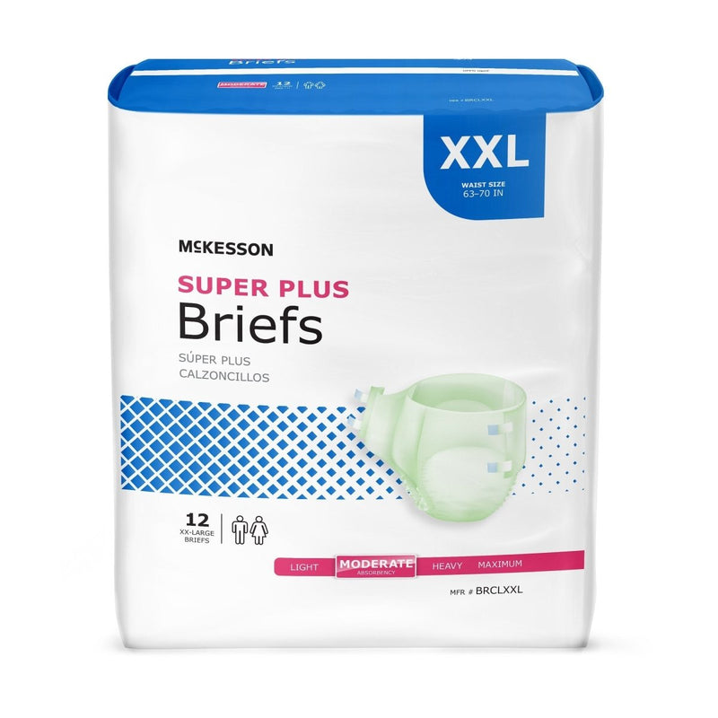 McKesson Super Plus Moderate Absorbency Incontinence Briefs -Unisex - 1114447_BG - 2 McKesson Super Plus Moderate Absorbency Incontinence Briefs -Unisex - 1114447_BG - 2
